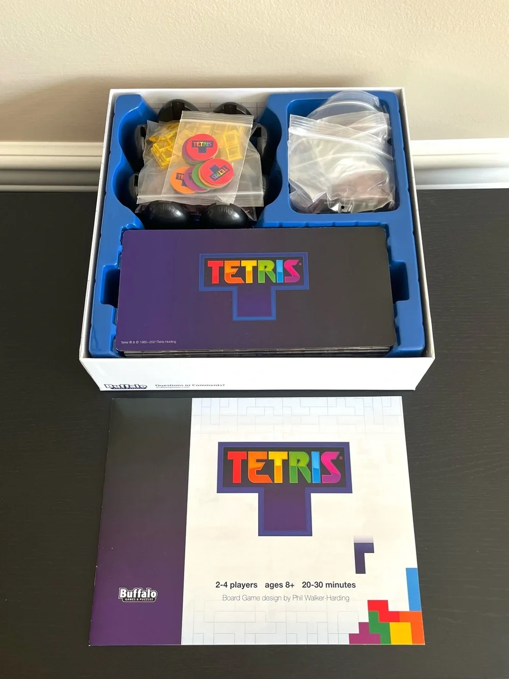 Buffalo Games Tetris Board Game - Missing 1 Blue Tetriminos Piece